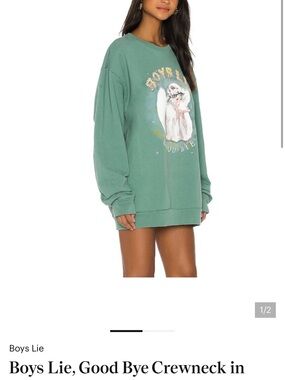 Boys Lie Green Graphic Crewneck Sweatshirt Dress